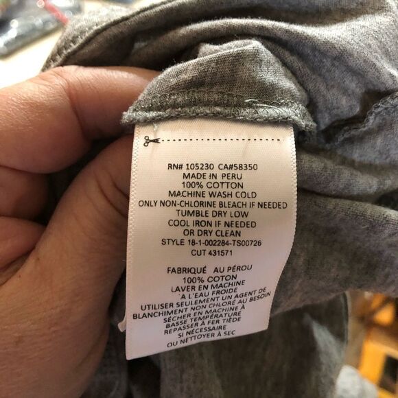 JOIE Lizeth Lace-Up Corset Tee Heather Gray - M - Picture 9 of 9